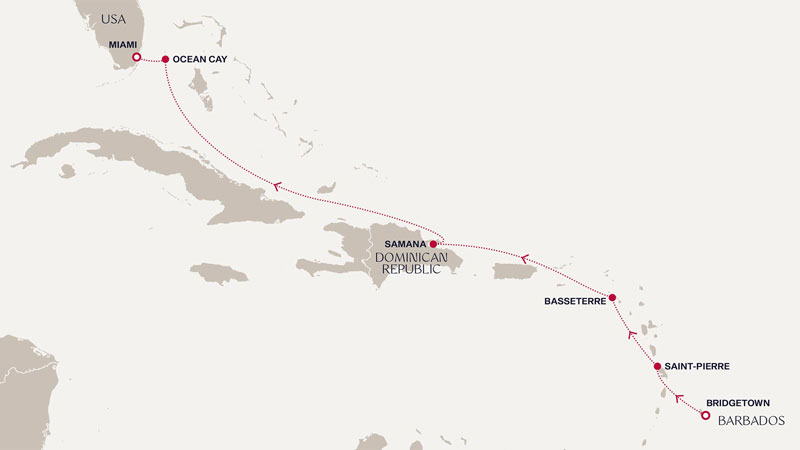 Expedition Cruises | 7-Night Islands of Desire Iinerary Map