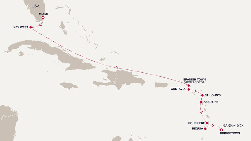 Expedition Cruises | 10-Night Celestial Caribbean and Creole Soul Iinerary Map