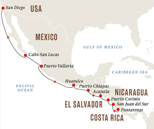 Expedition Cruises | 12-Night Inviting Beaches & Latin Culture Iinerary Map