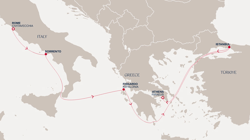Expedition Cruises | 7-Night Greco, Roman & Turkish Majesties Iinerary Map