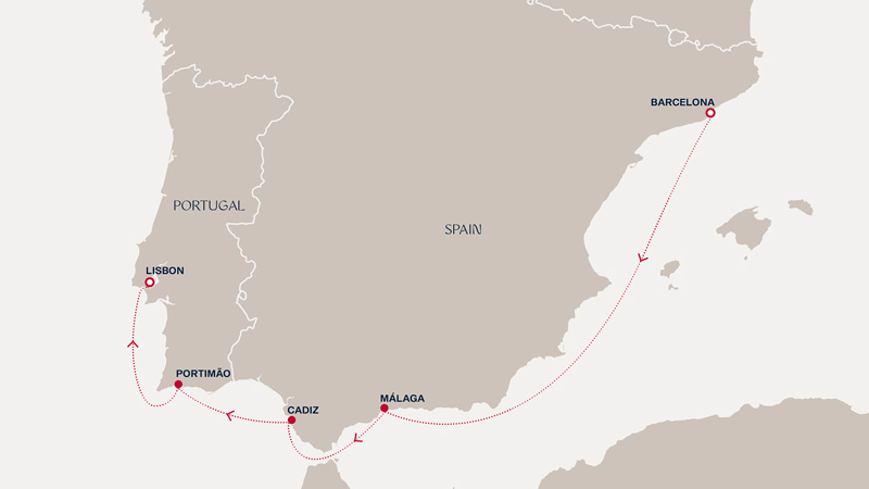 Expedition Cruises | 6-Night Gems of Andalusia & the Algarve Iinerary Map